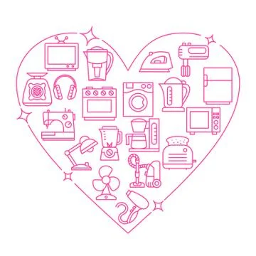 Appliances frame heart vector illustration Stock Illustration