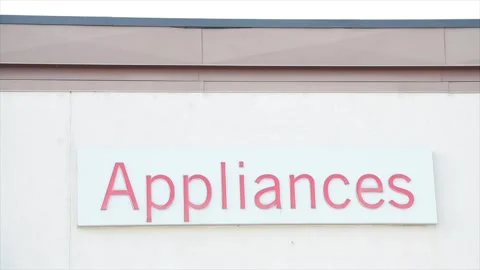 Appliances word writing caption text sign in red on white rectangle background Stock Footage 251368346