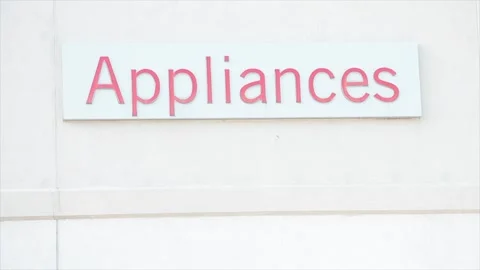 Appliances word writing caption text sign in red on white rectangle background Stock Footage 251368547