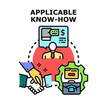 Applicable know how concept demonstrating business skill exchange Stock Illustration