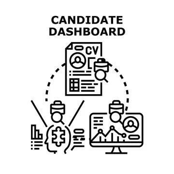 Applicant dashboard analyzing resume and recruitment data Stock Illustration