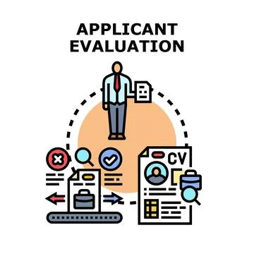 Applicant evaluation concept in human resources recruitment process Stockillustratie