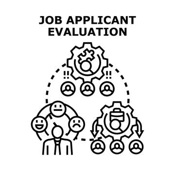 Applicant evaluation selecting new employee candidates process Stockillustratie