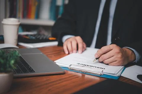 Applicant form document applying registering claim for health insurance, co.. Stock Photos