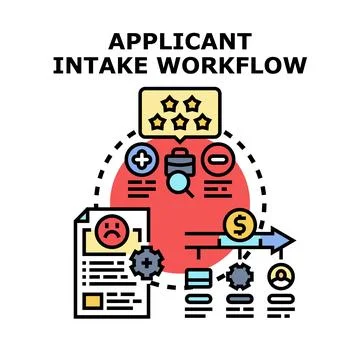 Applicant intake workflow process for human resources management イラスト素材