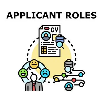 Applicant roles concept with career path and job search Illustration
