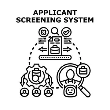 Applicant screening system processing job applications and candidates Stockillustratie