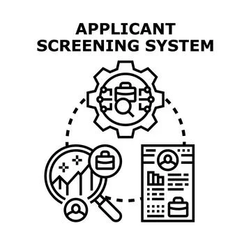 Applicant screening system processing job applications concept Stockillustratie