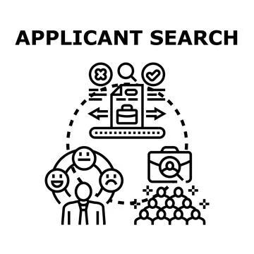 Applicant search finding selecting new employees イラスト素材