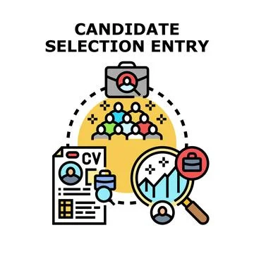 Applicant selection interview recruitment process concept vector Stock Illustration