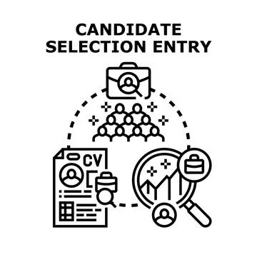 Applicant selection interview recruitment process concept vector Stock Illustration