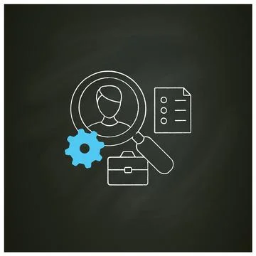 Applicant tracking chalk icon Stock Illustration