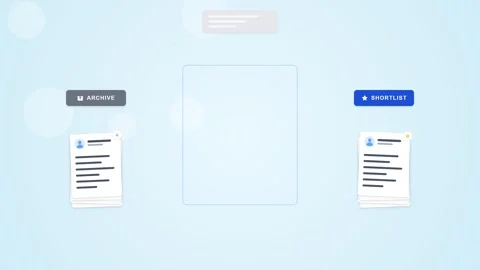 Applicant tracking system analyzing candidate resume animation. 4K 库存影片 348234627