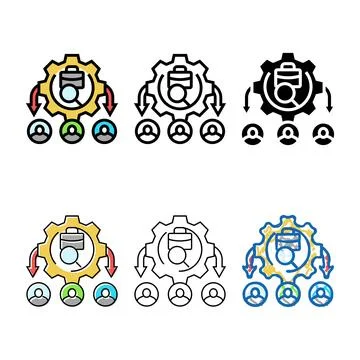 Applicant tracking system ats color set icon vector Stock Illustration