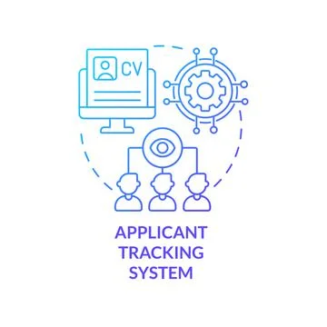 Applicant tracking system blue gradient concept icon Illustrazione stock
