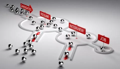 Applicants Recruitment Process Stock Illustration