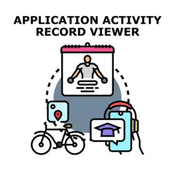 Application activity record viewer concept vector Stock Illustration