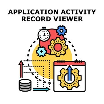 Application activity record viewer managing data process 스톡 일러스트