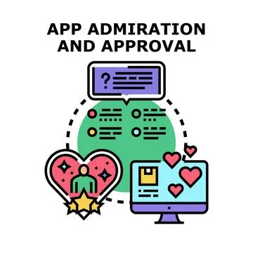 Application admiration and approval concept vector illustration 스톡 일러스트