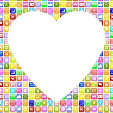 Application Apps App searching partner and love online on internet dating Stock Illustration