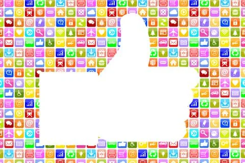 Application Apps App like thumbs up icon social media network smart phone Stock Illustration