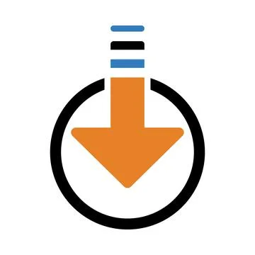 Application, arrow, down icon Stock Illustration