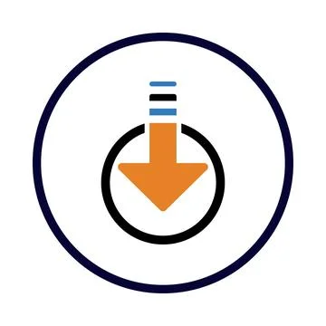 Application, arrow, down icon Stock Illustration