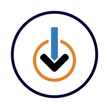 Application, arrow, down icon Stock Illustration