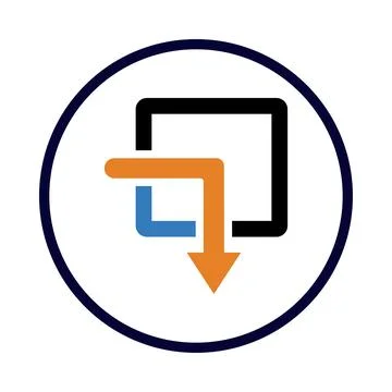 Application, arrow, down icon Stock Illustration