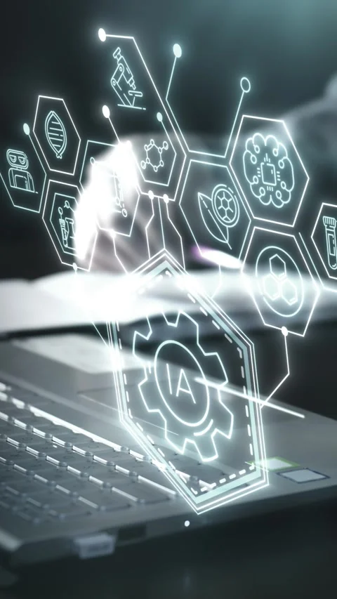 Application of artificial intelligence in corporate business processes. Stock Footage 322066925