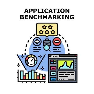 Application benchmarking process evaluating software performance and quality 스톡 일러스트