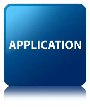 Application blue square button 스톡 일러스트