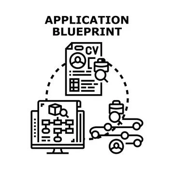 Application blueprint planning and development concept Stock Illustration