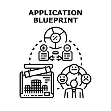 Application blueprint planning user experience data analysis Stock-Illustration