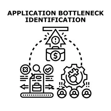 Application bottleneck identification and performance optimization process Stock Illustration