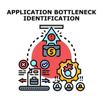 Application bottleneck identification and performance optimization process Stock Illustration