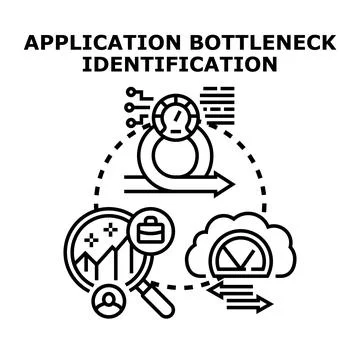 Application bottleneck identification in data analysis and development Stock Illustration