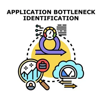 Application bottleneck identification in data analysis and development Stock Illustration
