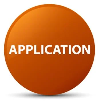 Application brown round button Illustrazione stock