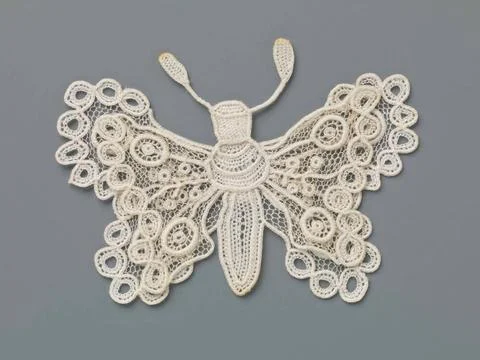 Application of Brussels needle side in the shape of a butterfly. Applicati... 写真素材