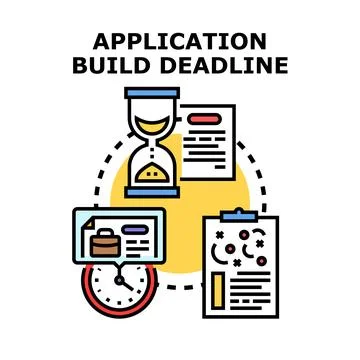 Application build deadline concept development process イラスト素材