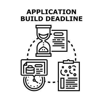 Application build deadline concept development process 스톡 일러스트