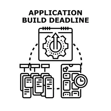Application build deadline concept for project management Stock Illustration