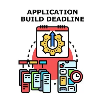 Application build deadline concept for project management Stock Illustration