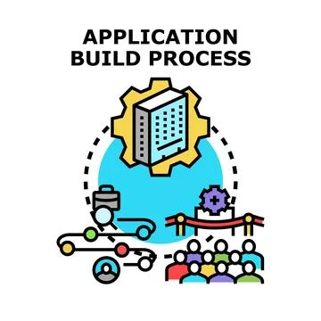 Application build process and software development workflow イラスト素材