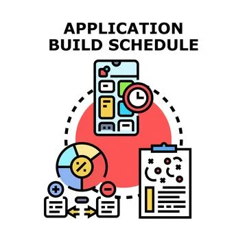 Application build schedule planning and development concept 스톡 일러스트