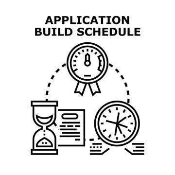 Application build scheduling and development planning Stockillustratie