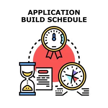 Application build scheduling and development planning Stockillustratie