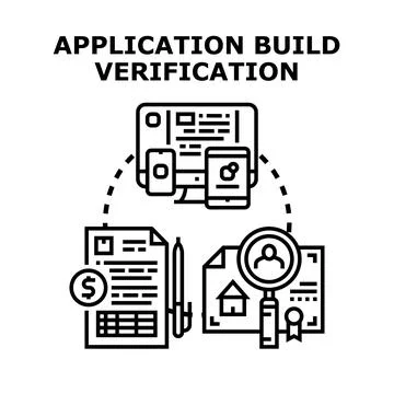 Application build verification process concept vector illustration 스톡 일러스트