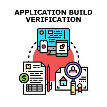 Application build verification process concept vector illustration Stock Illustration